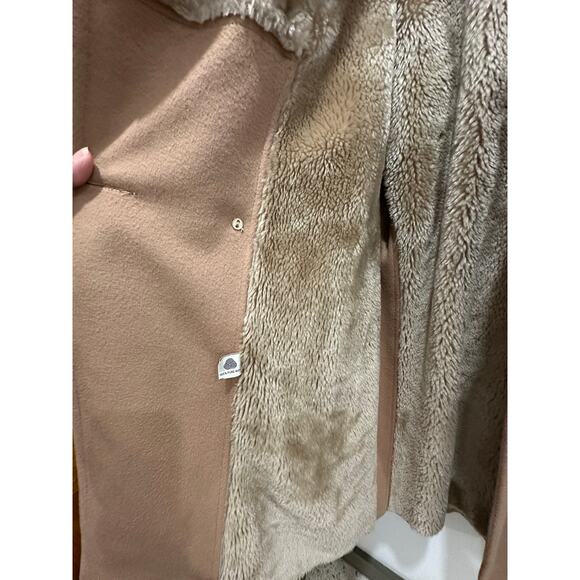 Mighty Mac Vintage 70s Tan men’s Winter coat w/ Faux Fur Lapel lined size 42/Lg - Picture 6 of 13